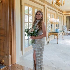 Elegant prom/evening gown champagne color